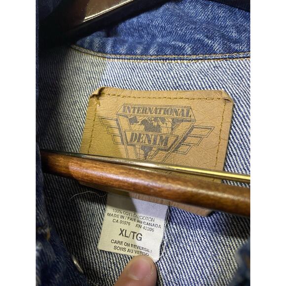 Vintage 1994 Woodstock Denim Jacket Jean Mens XL Festival Concert Blue Patch 90s - Picture 6 of 7